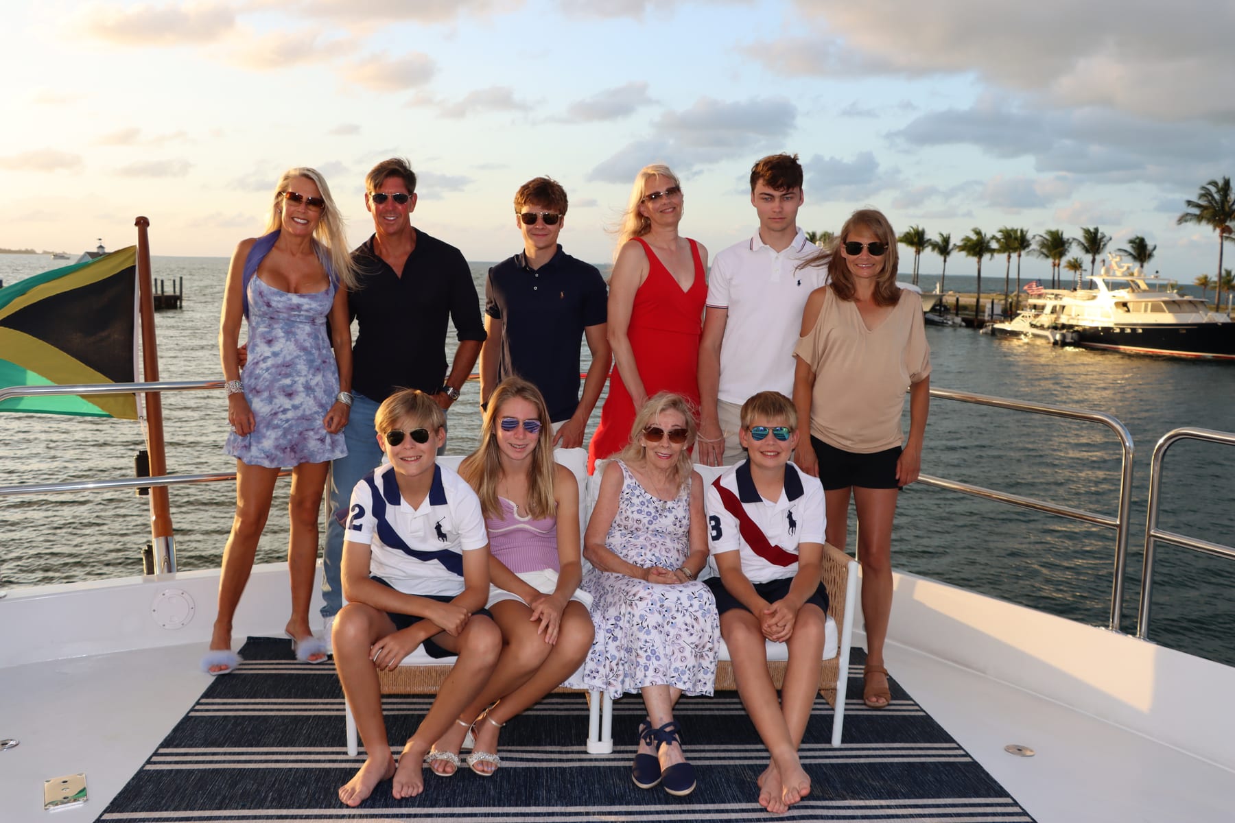 PR Steinfurth with family on a boat at sunset